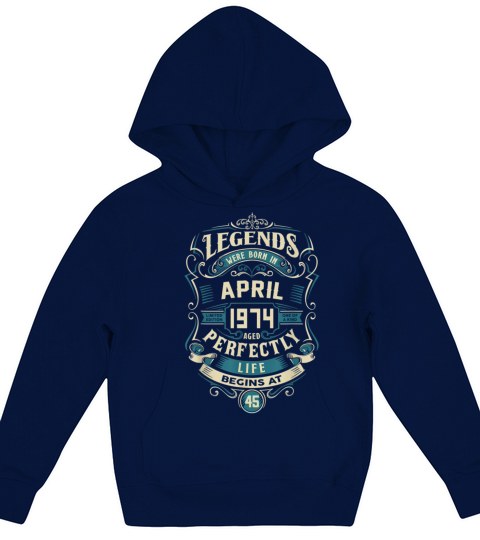 Retro Vintage April 1974 birthday Kids Hoodie