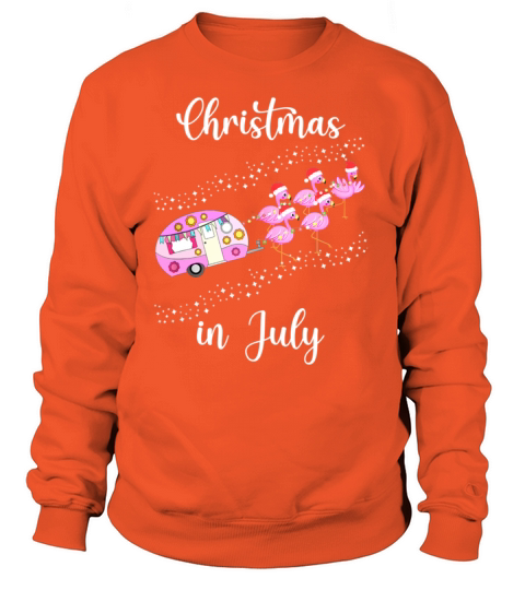 Flamingo Pink Retro Camping Car Christmas in July Women's Sweatshirt