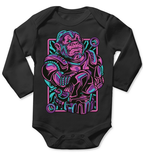 Neon Style Gorilla Long Sleeve Baby One-Piece