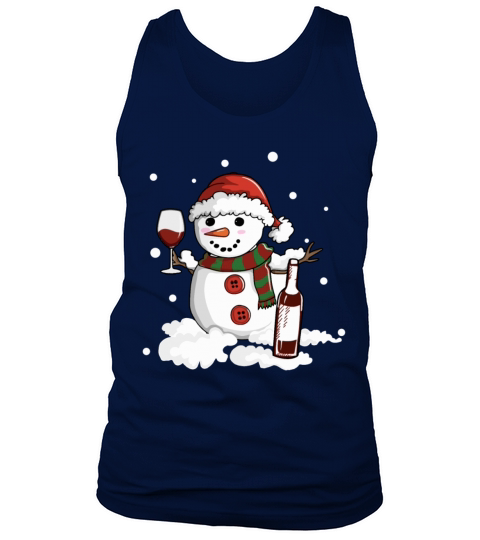 snowman love wine drink lady cool snow christmas Men's Tank Top