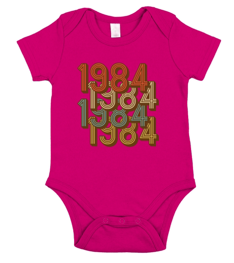 1984 vintage retro Short Sleeve Baby One-Piece