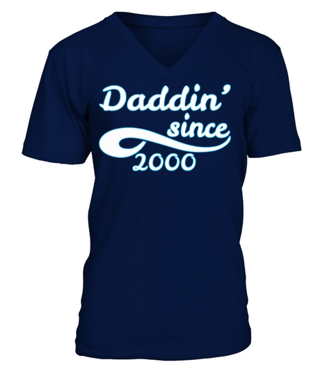 Daddin Since 2000 Happy Fathers Day Men's V-Neck T-shirt