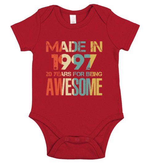 Made In 1997 21 Years Of Awesomeness t-shirt Short Sleeve Baby One-Piece