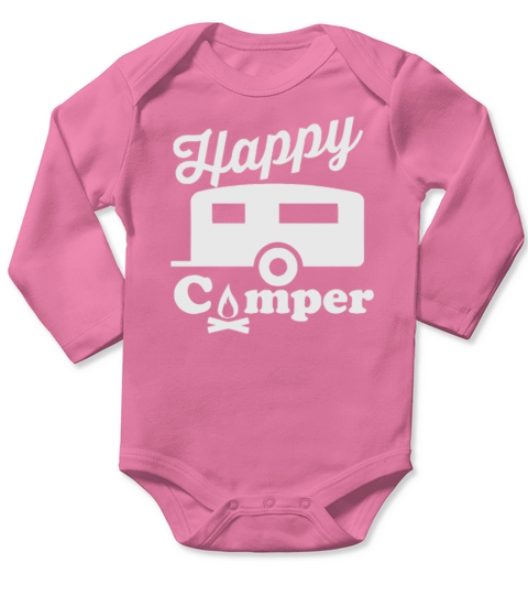 Happy Camper Long Sleeve Baby One-Piece