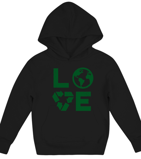 Love Earth Day 90s Vintage Recycling Kids or Teach Kids Hoodie