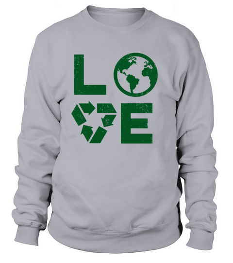 Love Earth Day 90s Vintage Recycling Kids or Teach Men's Sweatshirt