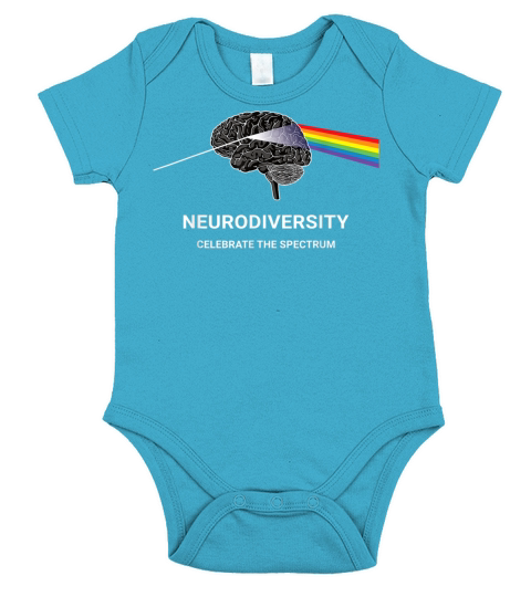 Neurodiversity Autism Spectrum ASD ADHD Rainbow Br Short Sleeve Baby One-Piece