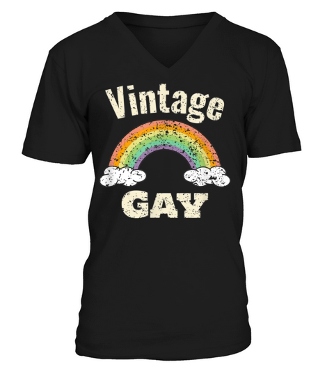 Vintage Gay LGBT Retro Gay Pride Month Funny LGBTQ Men's V-Neck T-shirt