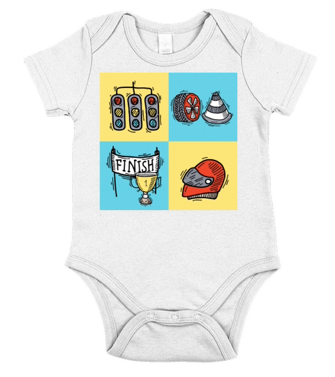 sportscar finish 56 F Short Sleeve Baby One-Piece