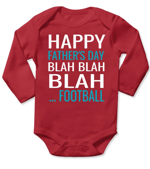 Father Fottball Happy Fathers Day Long Sleeve Baby One-Piece