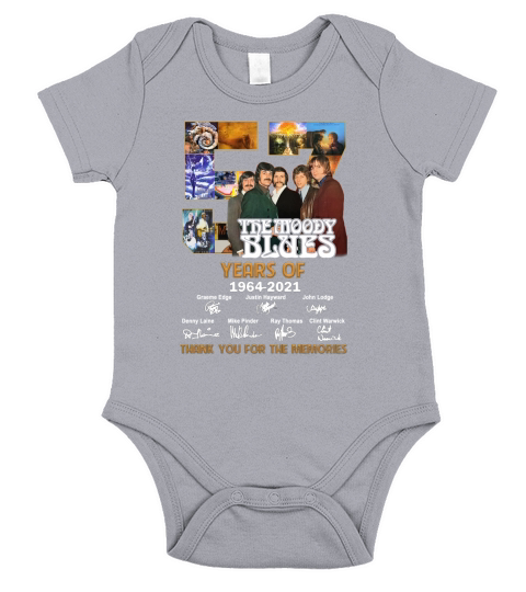 The Moody Blues 57 years of 1964 2021 signatures thank you for the memories Short Sleeve Baby One-Piece