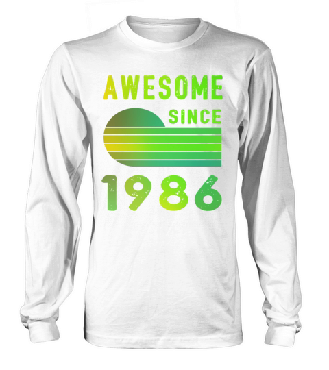 1986 Birthday Retro Vintage Gift Men's Long Sleeve
