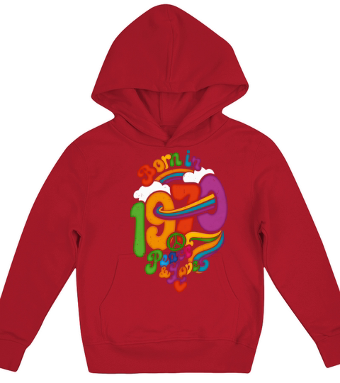Born in 1970 Peace and Love 50th Birthday Gift Kids Hoodie