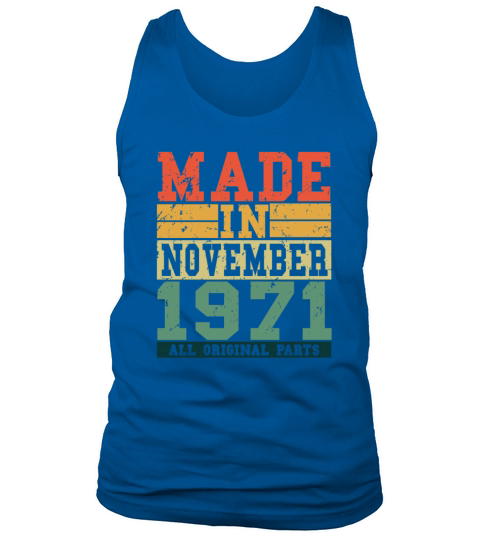 1971 Birthday November Vintage Saying Men's Tank Top