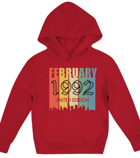 February 1992 year vintage saying Kids Hoodie