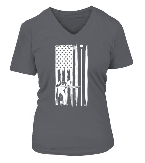 Billiard Pool Player American USA Flag V-neck T-Shirt Woman