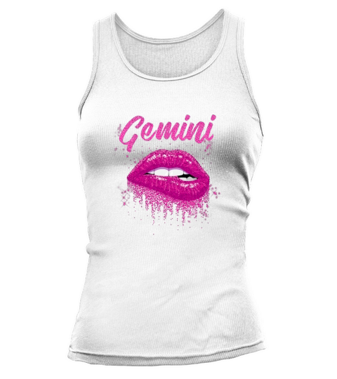 Gemini Zodiac Birthday Pink Lips Tank top Woman