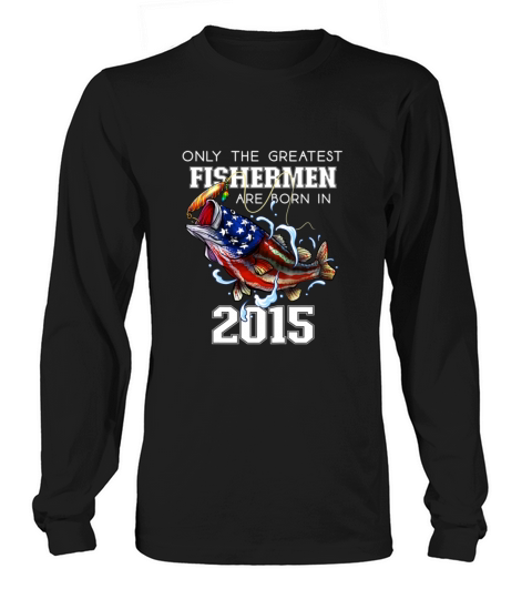 Kids 6th Birthday Gift 2015 Fishermen Bass Fishing Men's Long Sleeve