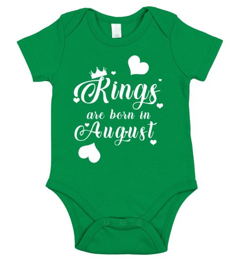 Kings Are Born In August Short Sleeve Baby One-Piece