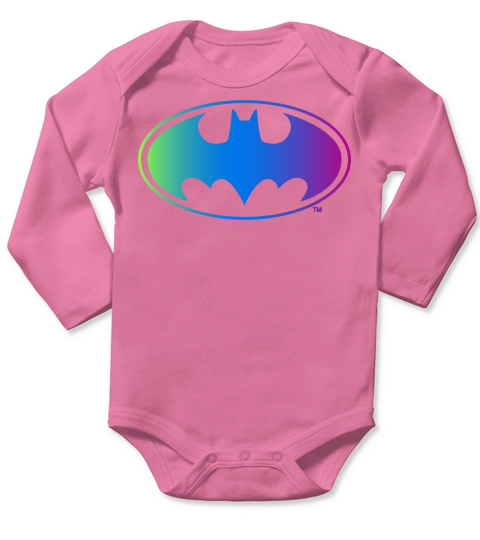 Batman Neon Logo Colors Long Sleeve Baby One-Piece