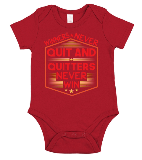 winners never quit and quitters never win Short Sleeve Baby One-Piece