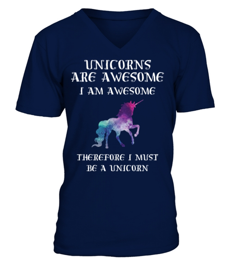 unicorn are awesome i am Men's V-Neck T-shirt
