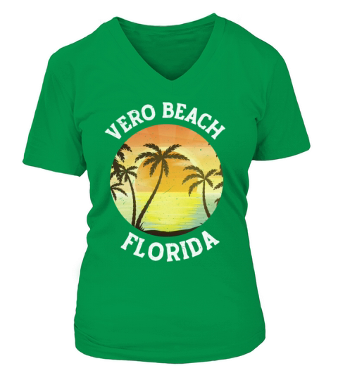 Vintage Vero Beach Florida Retro 70s 80s Souvenir Women's V-Neck T-shirt