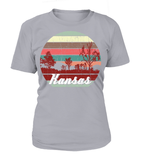 Retro Color Distressed Design Kansas Travel Campin Women's T-Shirt