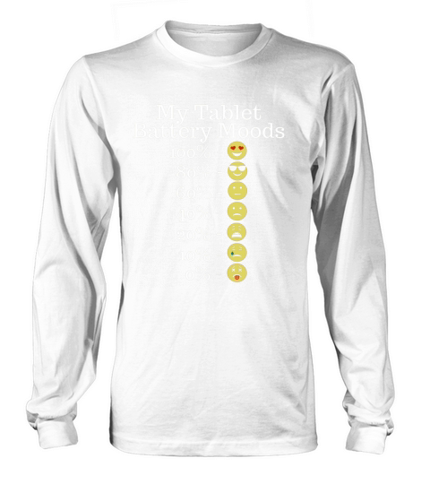 My Tablet Battery Moods Funny Emoji Moods T-shirt Long sleeved Unisex