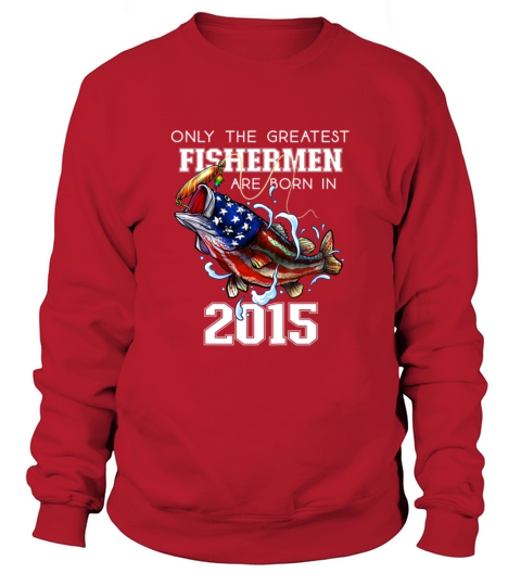 Kids 6th Birthday Gift 2015 Fishermen Bass Fishing Men's Sweatshirt