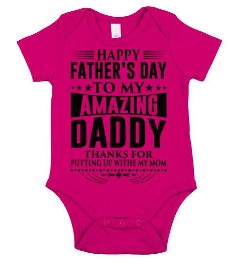 Happy Fathers Day Short Sleeve Baby One-Piece