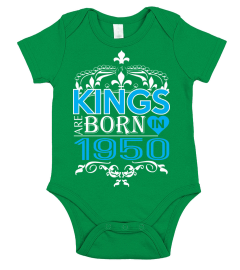 Kings Are Born In 1950 Happy Fathers Day Short Sleeve Baby One-Piece