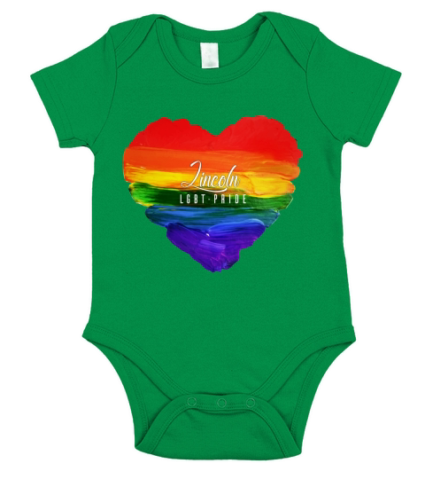Lincoln LGBT Pride Watercolor Short Sleeve Baby One-Piece
