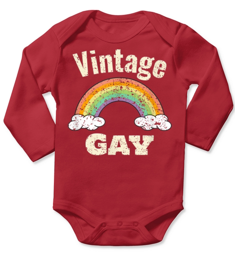 Vintage Gay LGBT Retro Gay Pride Month Funny LGBTQ Long Sleeve Baby One-Piece