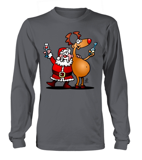 Merry Christmas Santa Claus and his Reindeer Women's Long Sleeve