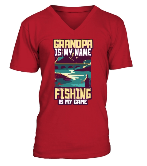 Fishing Grandpa Men's V-Neck T-shirt