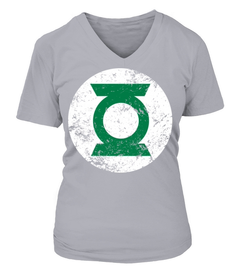 Justice League Green Lantern Logo Vintage Women's V-Neck T-shirt