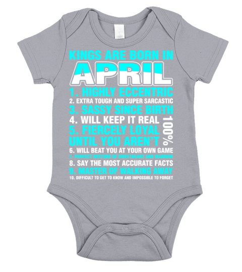 Kings Are Born In April Short Sleeve Baby One-Piece