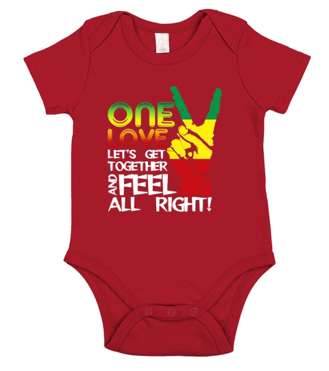 Jamaica One Love Reggae Caribbean Music Pride Flag Short Sleeve Baby One-Piece