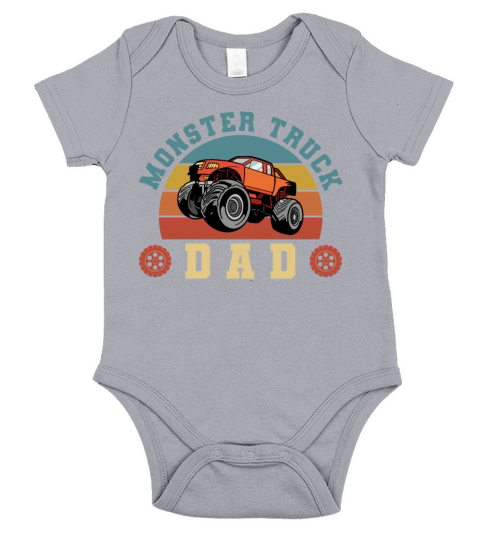 Retro Vintage Monster Truck Dad Short Sleeve Baby One-Piece