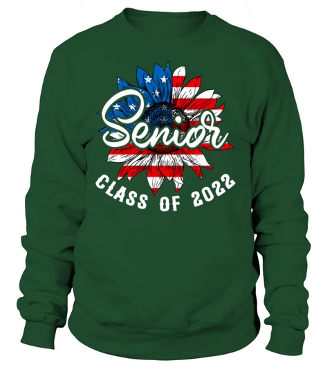 Senior American Flag Sunflower Class Of 2022 Women's Sweatshirt