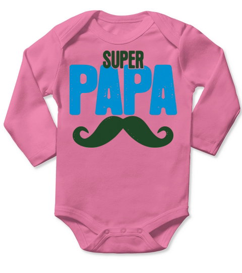 Super Papa Long Sleeve Baby One-Piece