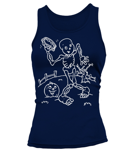 Funny skeleton poses for halloween funny pumpkin Women's Tank Top