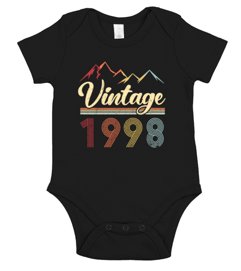 Vintage 1998 23th Birthday Retro 23 Years Old Short Sleeve Baby One-Piece