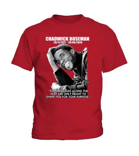 Chadwick Boseman 1977 2020 the struggles along the way are only meant to shape you Kids T-Shirt