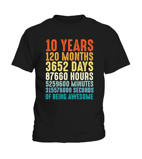 10 Years Old Birthday Gift Kids T-Shirt