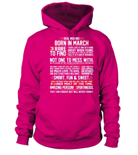 Real Men Are Born In March Birth Month Tshirt Women's Hoodie