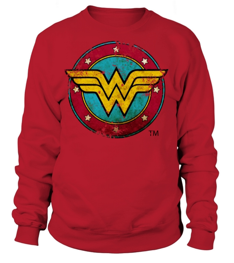 Wonder Woman Logo Distressed Women's Sweatshirt