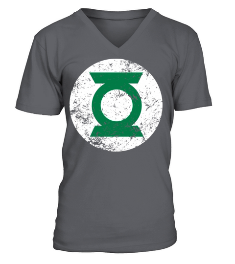Justice League Green Lantern Logo Vintage Men's V-Neck T-shirt