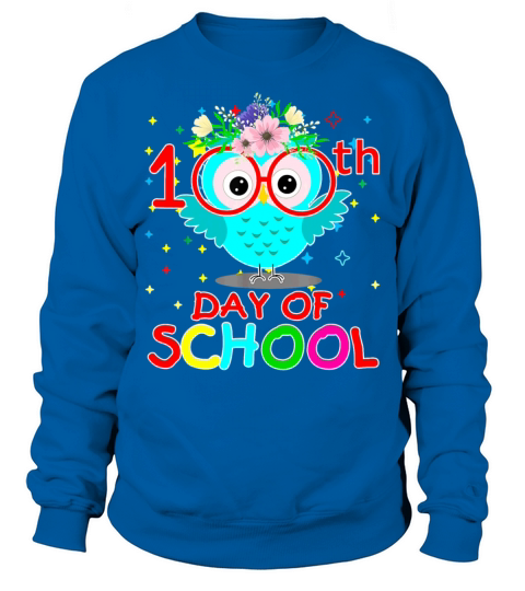 100 Days Of School Cute Owl Happy 100th Day Men's Sweatshirt